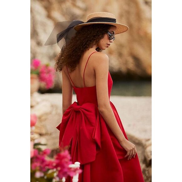 Anthropologie Sachin & Babi Hadley V-Neck Back-Bow Empire Gown - Picture 3 of 11